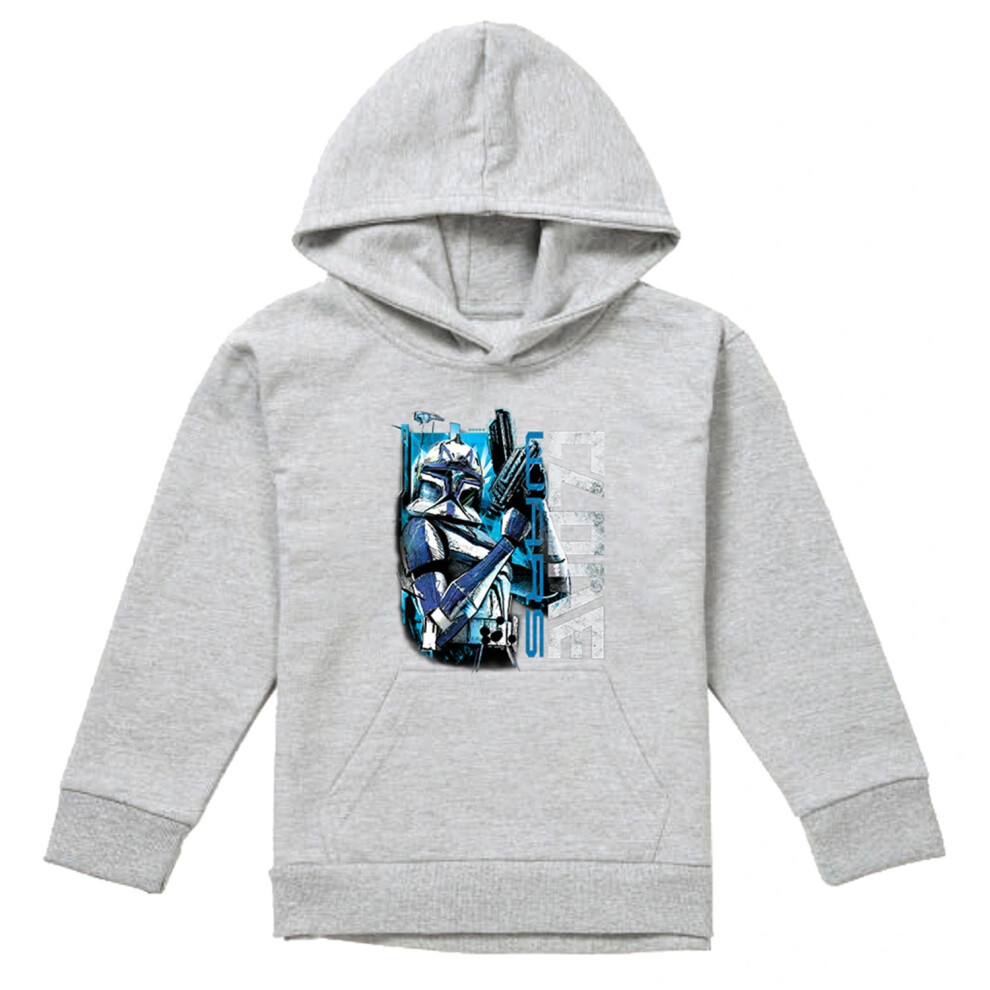 Star Wars (9-11 Years, Athletic Heather) Childrens/Kids Clone Rex Heather Pullover Hoodie