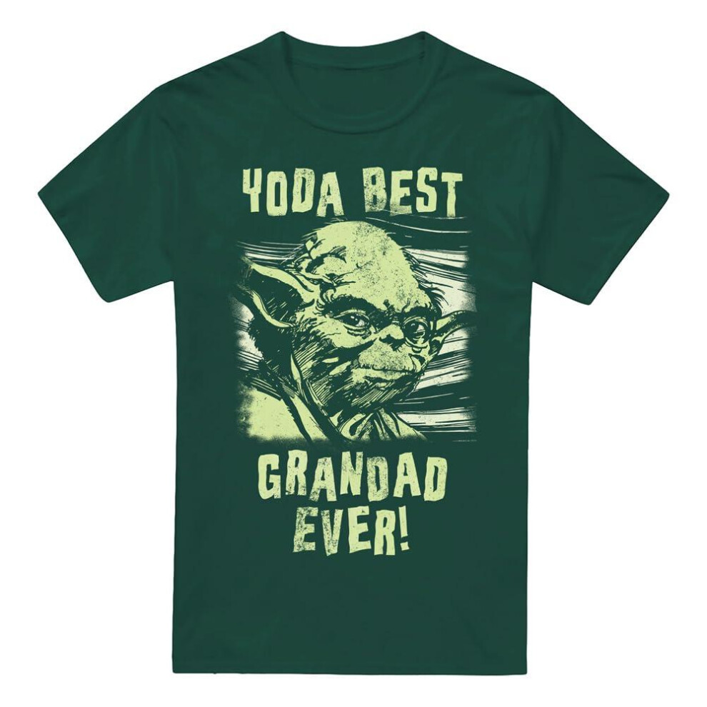 Star Wars (Xxl, Forest ) Mens Best Grandad Yoda Comic T-Shirt Green