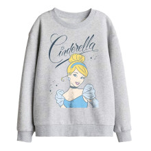 (9-11 Years, Athletic Heather) Cinderella Childrens/Kids Headshot With Fancy Script Sweatshirt