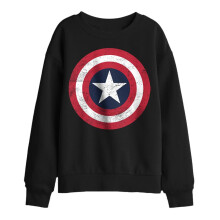 (9-11 Years, Black) Captain America Childrens/Kids Shield Sweatshirt