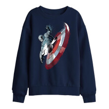 (5-6 Years, Navy) Captain America Childrens/Kids Spin Shield Sweatshirt