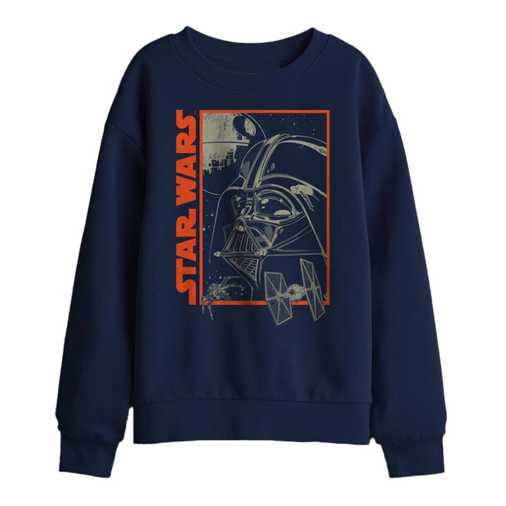 Star Wars (5-6 Years, Navy) Childrens/Kids Darth Vader Outline Sweatshirt