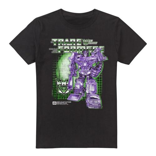 Transformers (L, Black) Transformers Mens Devastator Box 40th T-Shirt
