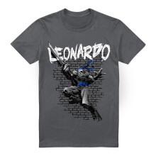 (L, Charcoal) Teenage Mutant Ninja Turtles Mens Leonardo T-Shirt