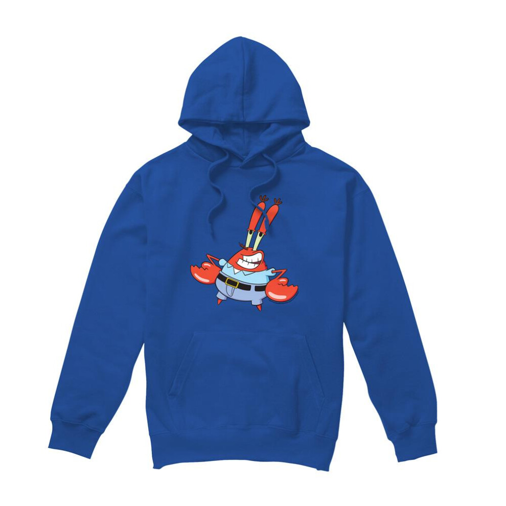 Spongebob Squarepants (Xl, Royal ) Mens Mr Krabby Hoodie Blue