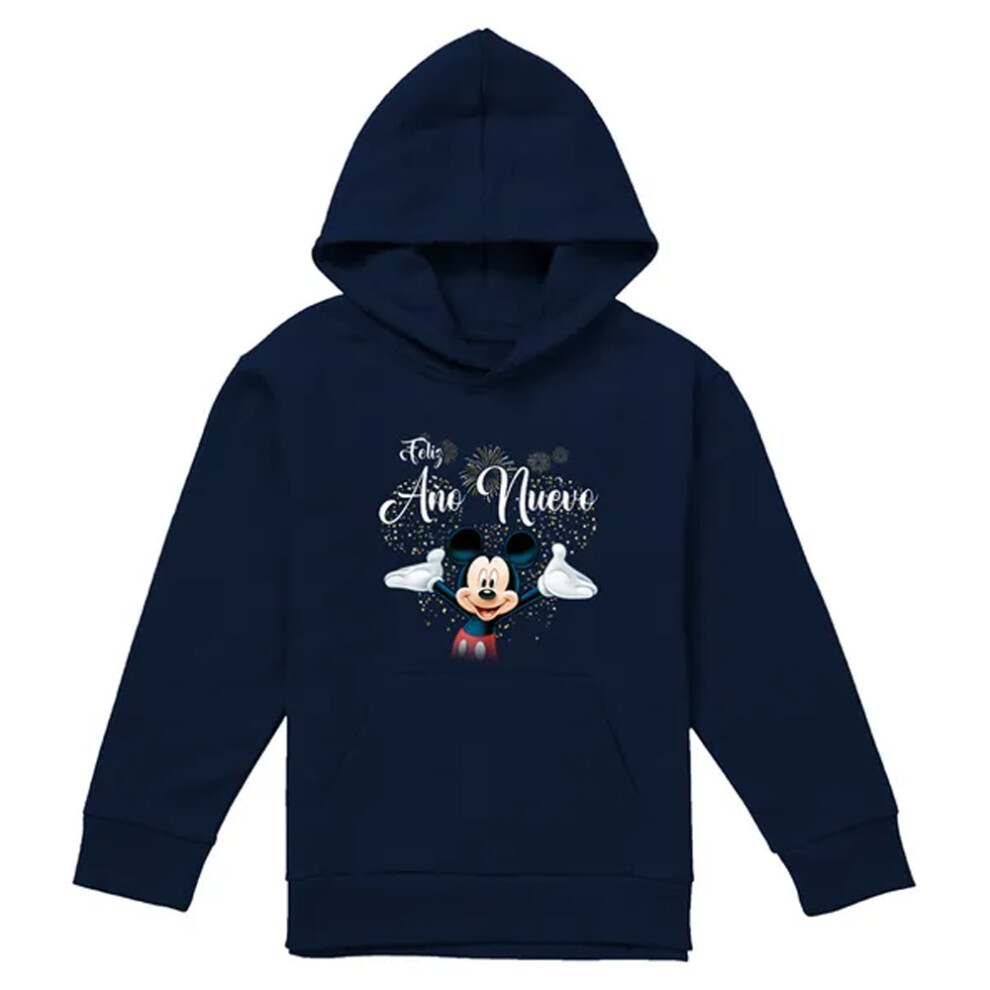 Disney (9-11 Years, Navy) Childrens/Kids New Year Spanish Mickey Mouse Firework Hoodie