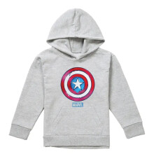 (12-13 Years, Athletic Heather) Captain America Childrens/Kids Drip Shield Pull Over Hoodie