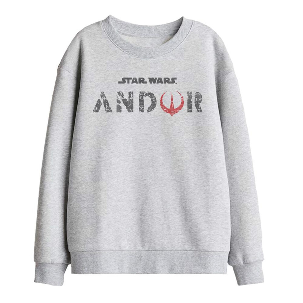 Star Wars (12-13 Years, Athletic Heather) Childrens/Kids Andor Logo Sweatshirt