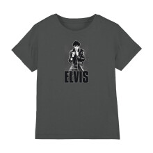 (5-6 Years, Charcoal) Elvis Presley Childrens/Kids Leathered T-Shirt