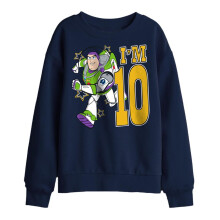 (9-11 Years, Navy) Toy Story Childrens/Kids I'm 10 Buzz Lightyear Birthday Sweatshirt