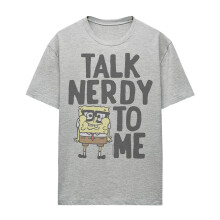 (XXL, Athletic Heather) SpongeBob SquarePants Womens/Ladies Talk Nerdy To Me Heather T-Shirt