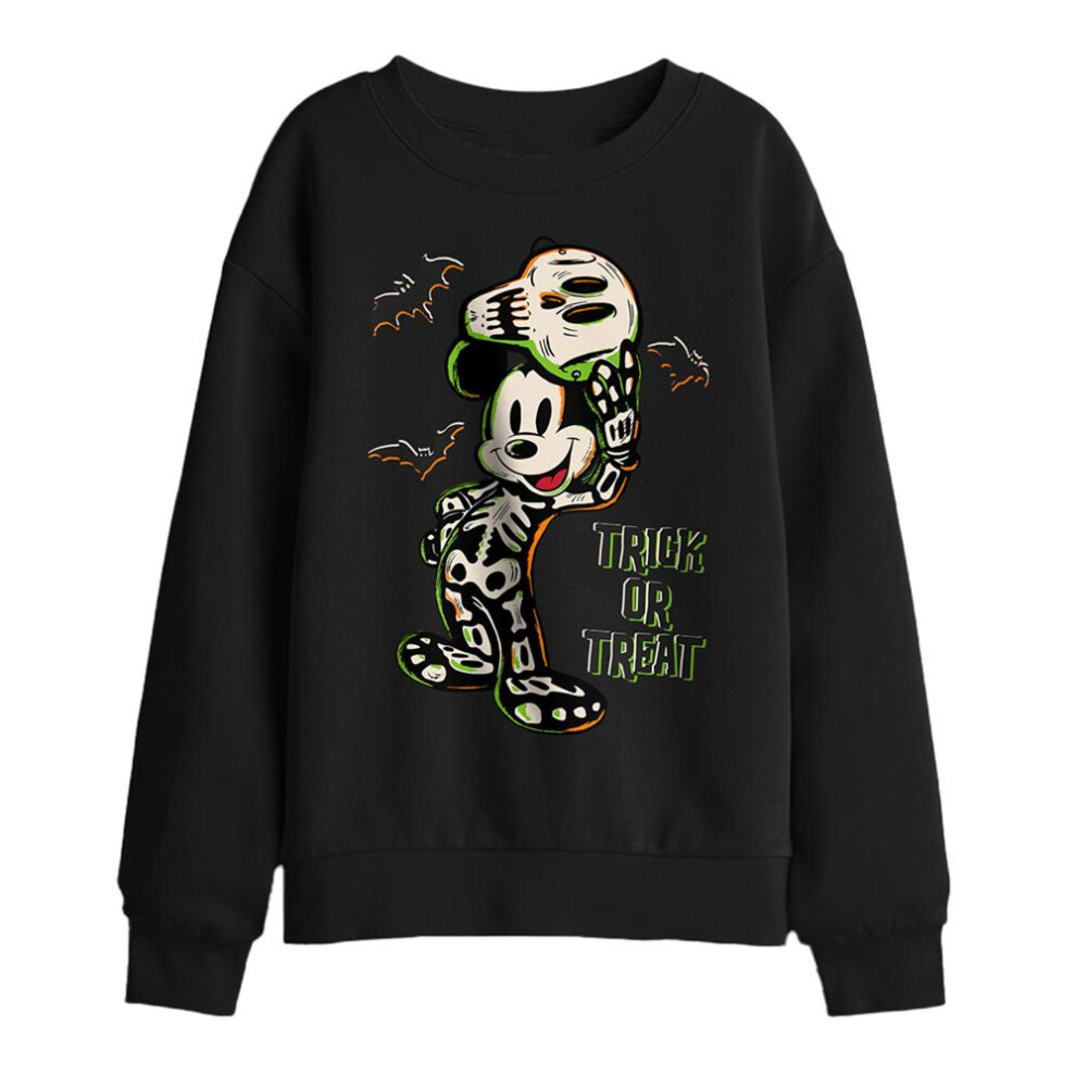 Disney (5-6 Years, Black) Childrens/Kids Mickey Mouse Skeleton Sweatshirt
