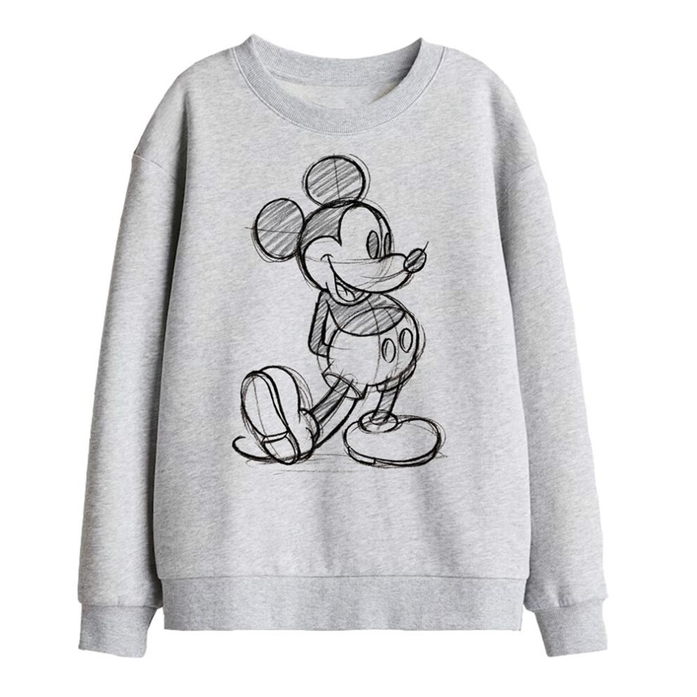 Disney (5-6 Years, Athletic Heather) Childrens/Kids Mickey Sketch Sweatshirt