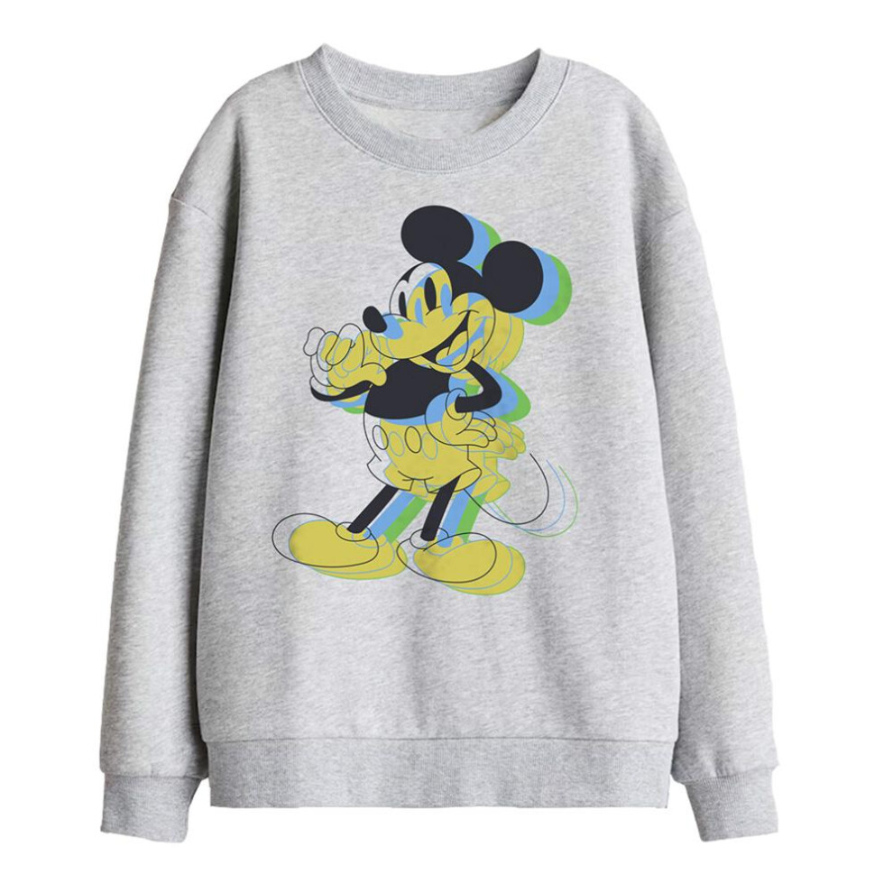 Disney (12-13 Years, Athletic Heather) Childrens/Kids Trippy Mickey Mouse Sweatshirt
