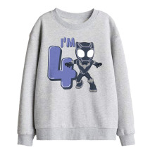 (5-6 Years, Athletic Heather) Black Panther Childrens/Kids Cute 4th Birthday Sweatshirt