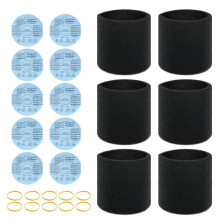 10Pack 90107/90137 Wet Dry Vac Filter and 6Pcs 90585 Foam Sleeve Filter Kit for  5 Gallon and Above Wet