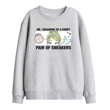 (9-11 Years, Athletic Heather) Cinderella Childrens/Kids Dreaming Of Comfy Sneakers Sweatshirt