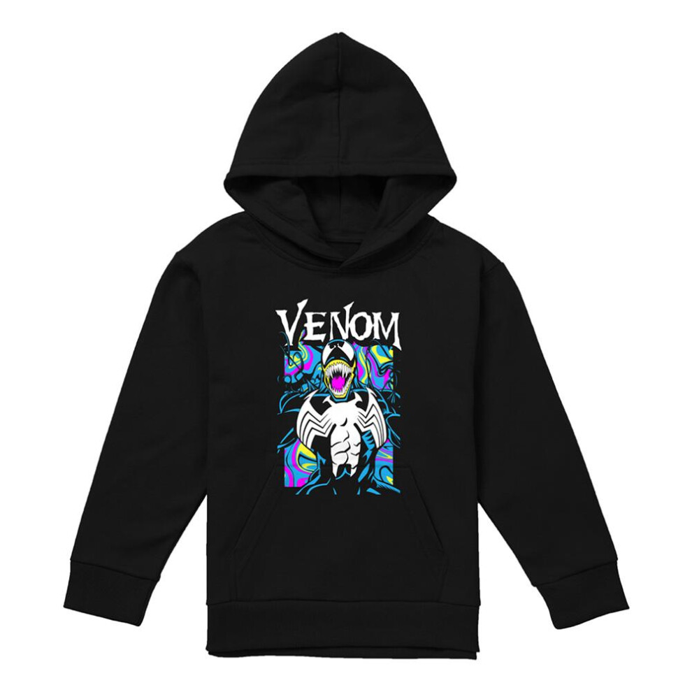 Marvel (7-8 Years, ) Childrens/Kids Venom Marbled Pull Over Hoodie Black