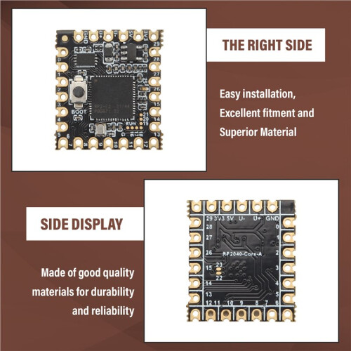 For Raspberry Pi  Stamp Hole Development Board RP2040-Core-A RP2040 Multifunction Dual Core Processor,C 2