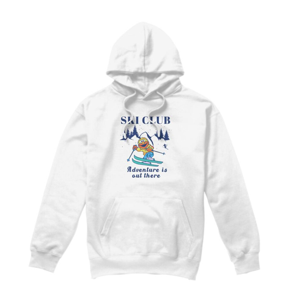Sesame Street (Xl, ) Unisex Adult Ski Club Adventure Elmo Hoodie White