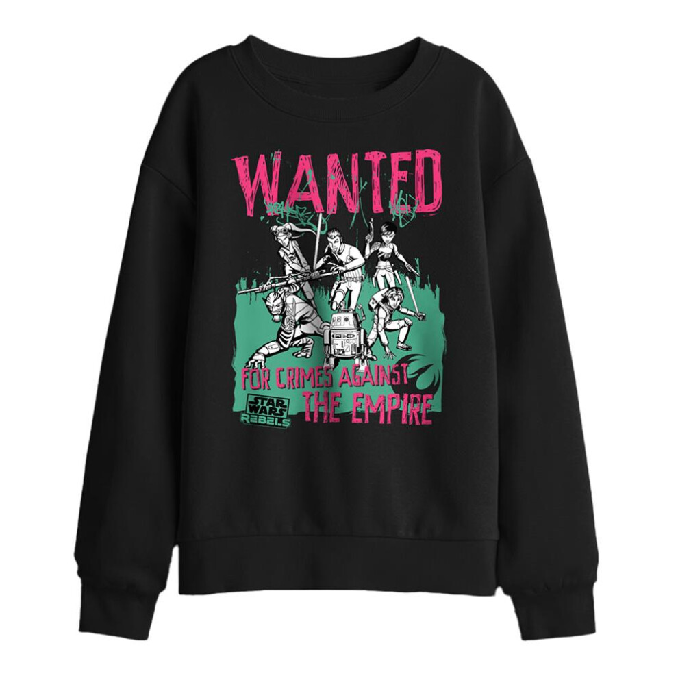 Star Wars (12-13 Years, Black) Childrens/Kids Wanted Rebels Sweatshirt