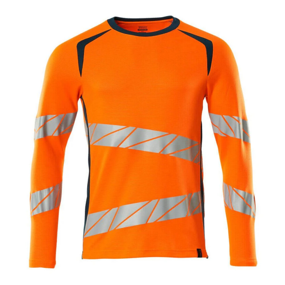 (4Xl, Hi Vis /Dark Petroleum) Mascot Mens Accelerate Safe Long-Sleeved T-Shirt Orange 5063852935222