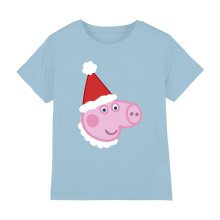 (5-6 Years, Light Blue) Peppa Pig Childrens/Kids George Pig Santa Hat T-Shirt