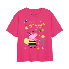 (5-6 Years, Fuchsia) Peppa Pig Girls Bee Happy T-Shirt
