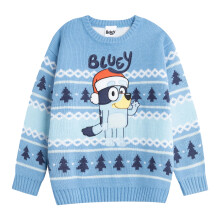 (4-5 Years, Light Blue) Bluey Boys Character Christmas Jumper