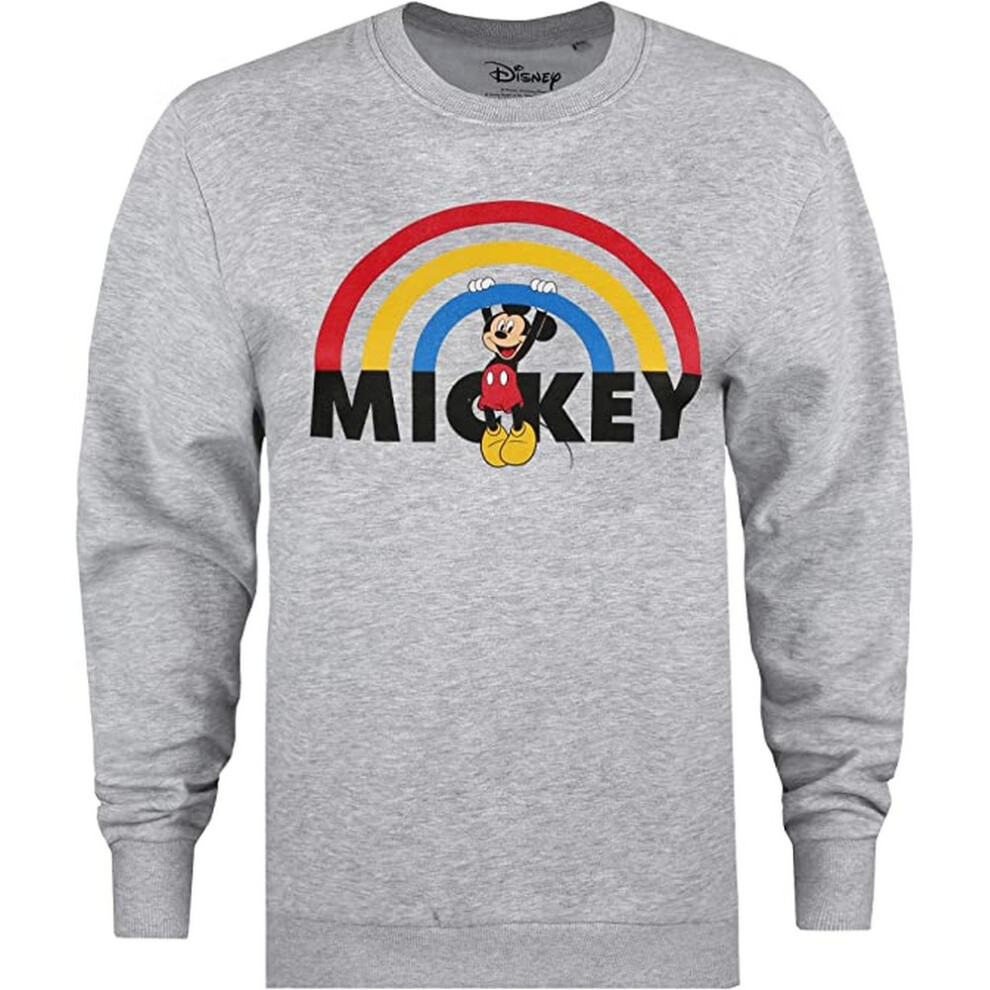 Disney (S, Grey/Black) Womens/Ladies Mickey Mouse Rainbow Sweatshirt Black