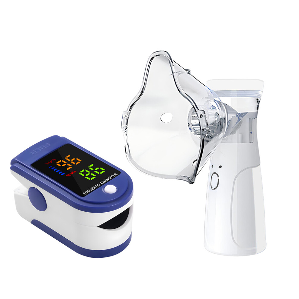 Stoyotu White ( Set) Ultrasonic Nebulizer Medical Grade Atomizer Baby Kids Adult For Cough Asthma Oximeter Mini Nebulizer Silent Handheld Inhaler