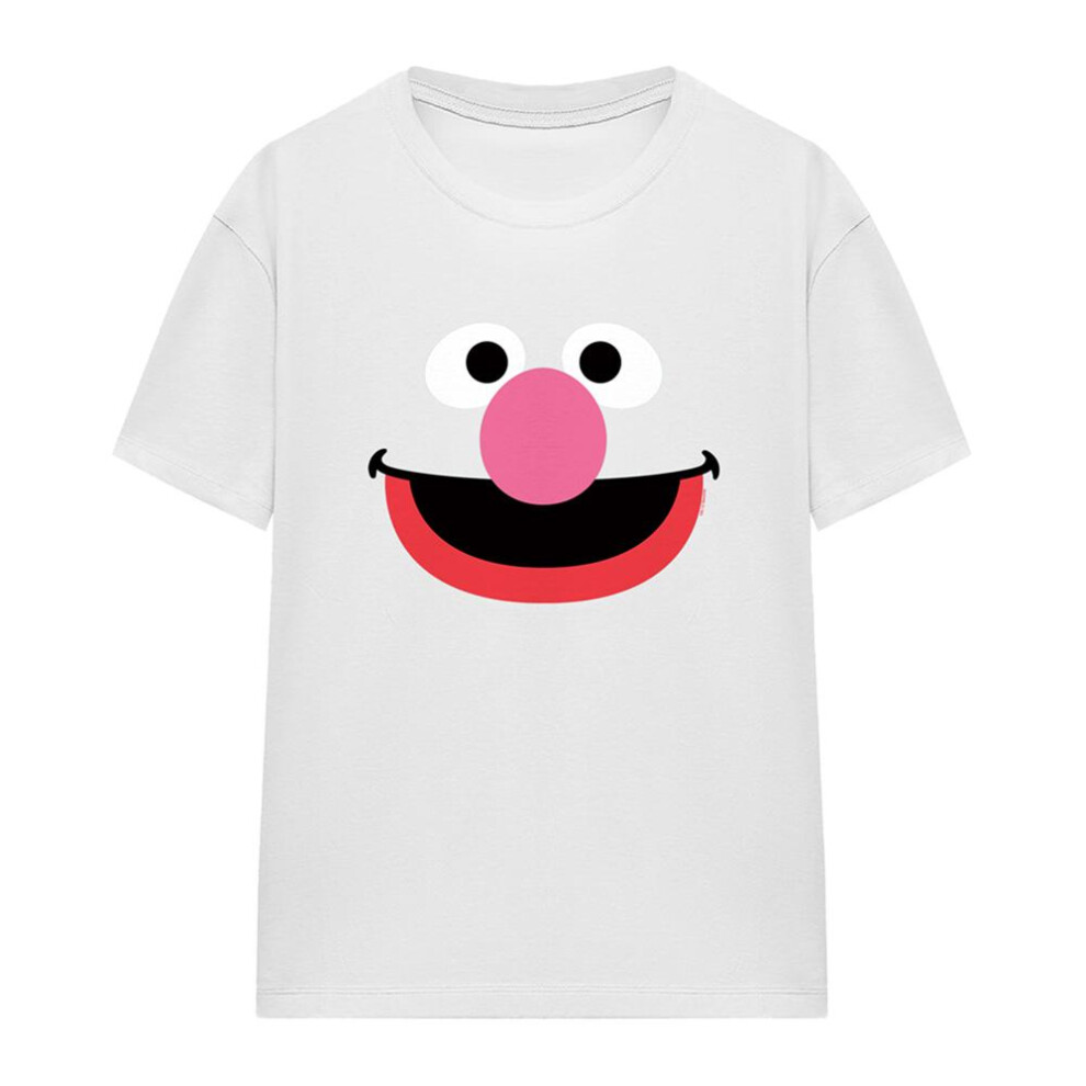 Sesame Street (S, White) Womens/Ladies Grover Face T-Shirt
