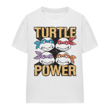 (L, White) Teenage Mutant Ninja Turtles Womens/Ladies Turtle Power T-Shirt