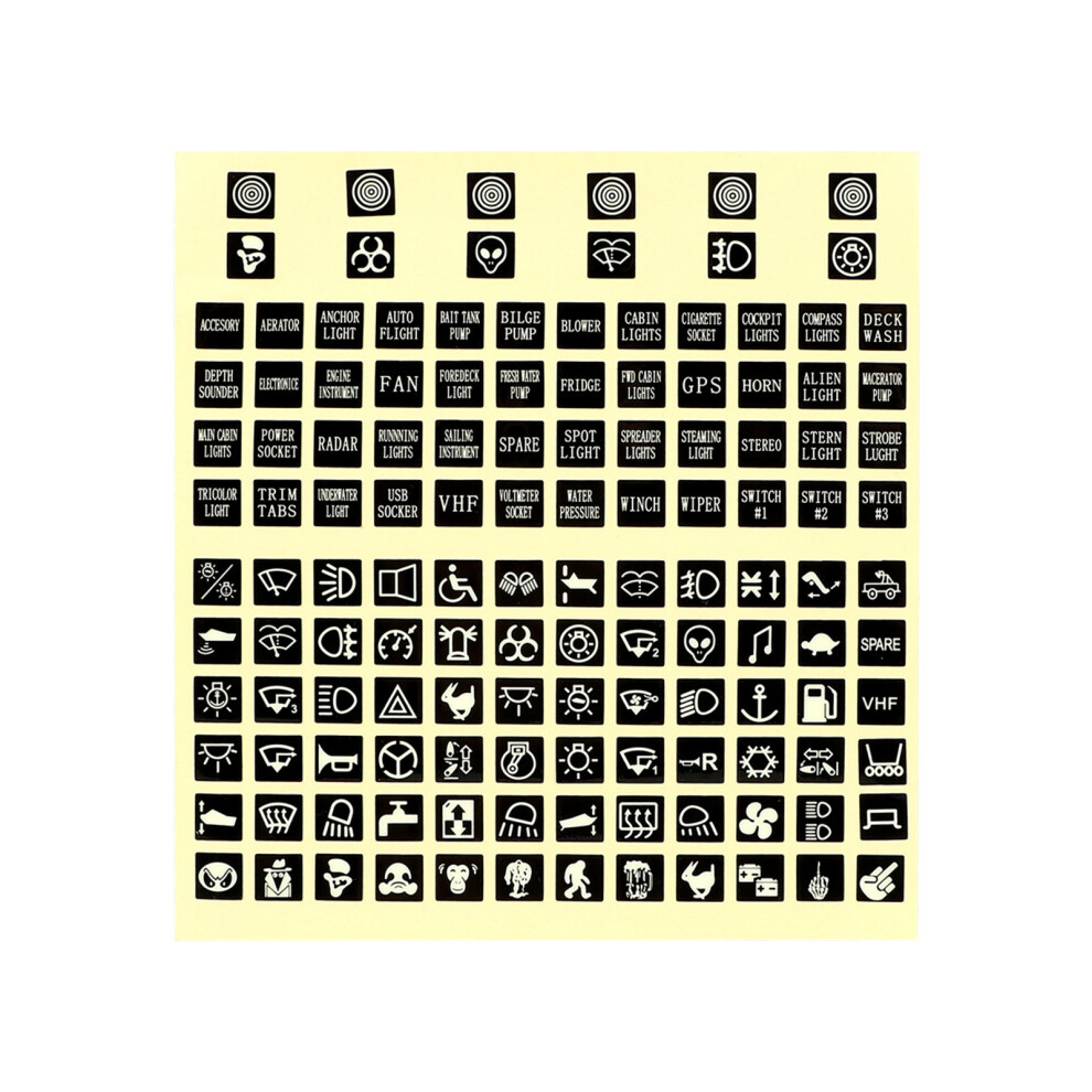 Pvc Waterproof Night Labels For Automotive Rocker Switches Applications Type A Light 7754004702035
