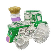 Unique Tractors Themed Glass Beverage Bottle Perfect For Home Pubs Decors And Gift Green
