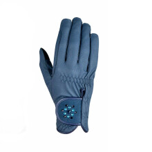 (7, Navy) Dublin Unisex Adult Bling Everyday Riding Gloves