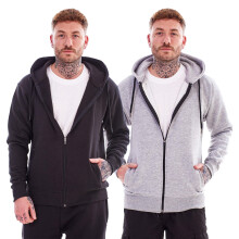 (9-10 Years, Black/Heather Grey) Keanu Childrens/Kids Fleece Full Zip Drawstring Hoodie