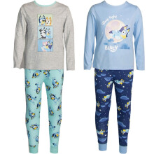 (18-24 Months, Blue/Grey) Bluey Childrens/Kids Characters Long Pyjama Set
