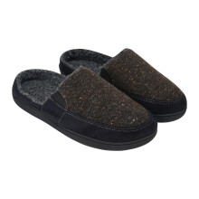 (11 UK-12 UK, Black/Brown) Keanu Mens Tweed Slip-on Mule Slippers