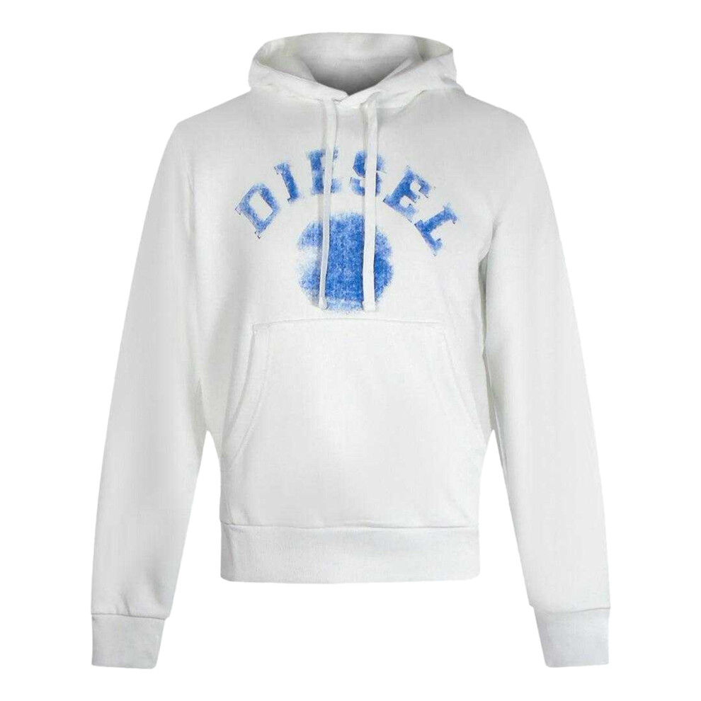 Diesel (Xxl, ) Mens Faded Logo Hoodie White