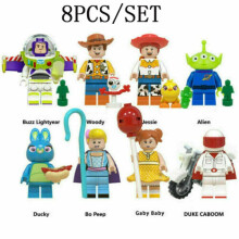 8Pcs Toy Story Mini figure Woody Buzz Lightyear Building Blocks Toys