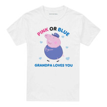 (4XL, White) Peppa Pig Unisex Adult Pink Or Blue Grandma Pig Loves You T-Shirt