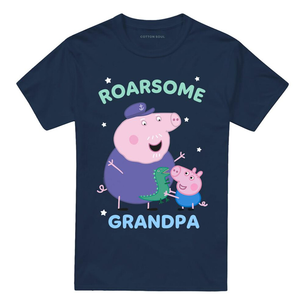 Peppa Pig (3Xl, Navy) Unisex Adult Roarsome Grandpa Pig T-Shirt
