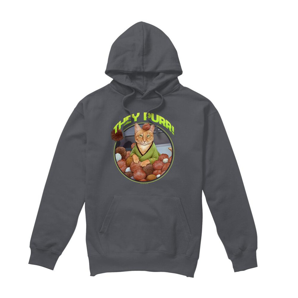Star Trek (Xxl, Charcoal) Mens The Purr Hoodie Multicoloured