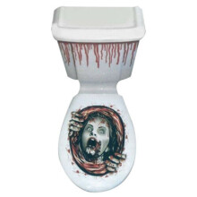 (Woman) Halloween Bloody Hand Toilet Cover Party Decoration Sticker Scary Prop Zombie