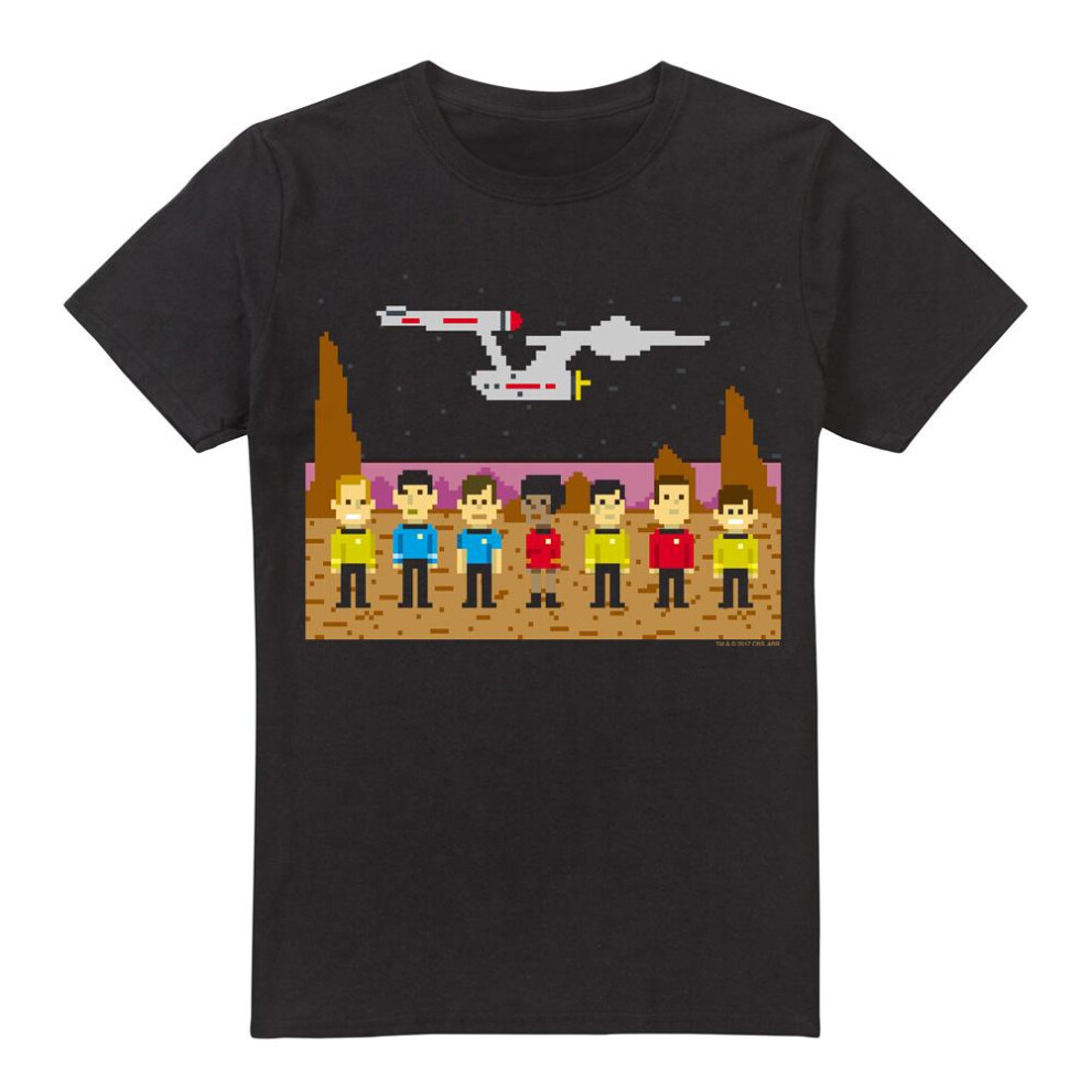 Star Trek (L, ) Mens The Original Series Trexel Crew T-Shirt Black