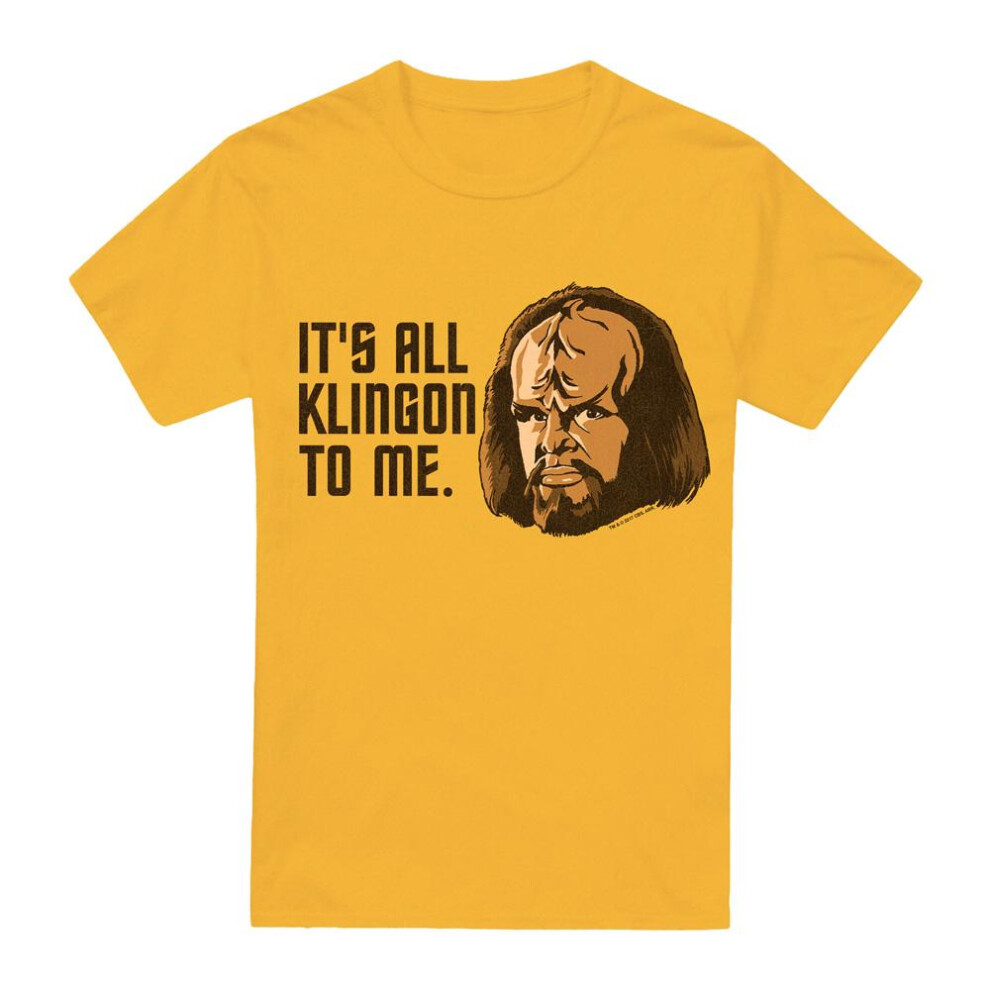 Star Trek (M, ) Mens All Klingon T-Shirt Gold