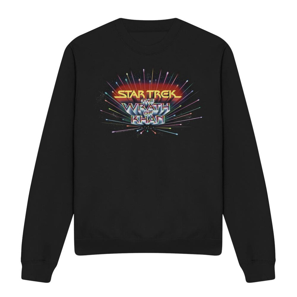 Star Trek (S, ) Unisex Adult Khan Logo Sweatshirt Black