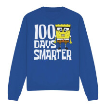 (XXL, Royal Blue) SpongeBob SquarePants Unisex Adult 100 Days Smarter Sweatshirt