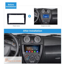 3X 2Din 9 Inch Car Control Fascia Audio Frame Radio Stereo Panel for Granta 2011 - 2017 Fascia Frame